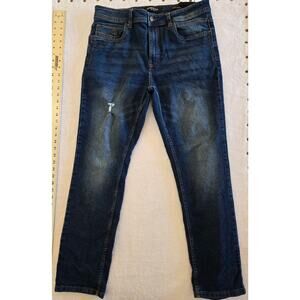 Men's Straight Tapered Kenneth Cole New York 33X30 Jeans- Dark Wash